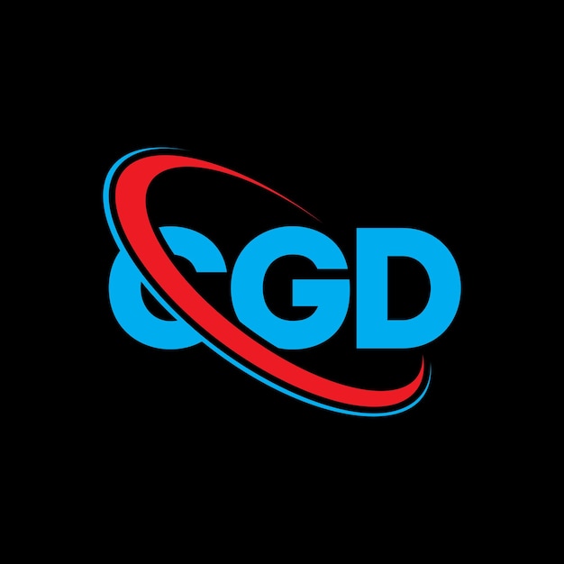 Vetor logotipo da cgd design de letras cgd iniciais logotipo cgd ligado com círculo e letras maiúsculas logotipo de monograma cgd tipografia para negócios de tecnologia e marca imobiliária