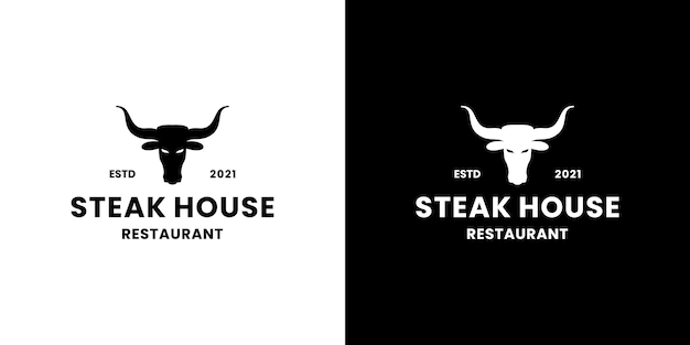 Logotipo da churrascaria vintage para restaurante e fazenda