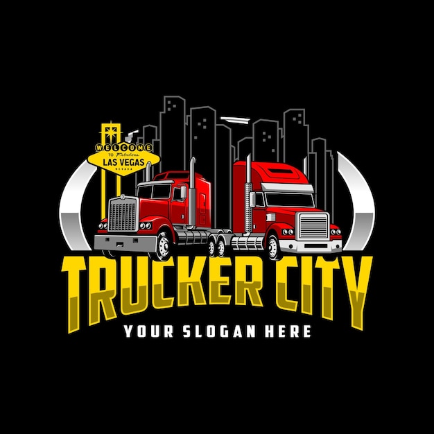 Vetor logotipo da cidade de trucker