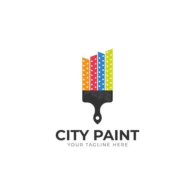 Logotipo da city paint serviços de pintura de pintura de casa pintura de logotipo