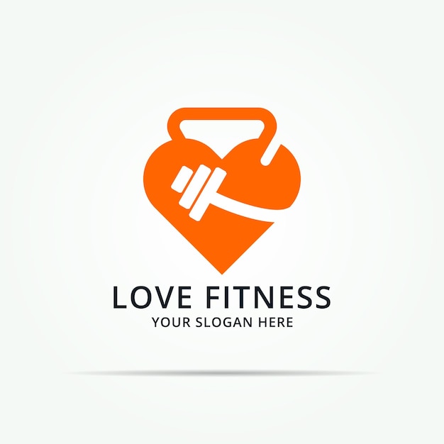 Vetor logotipo da coleção barbell love gym sport