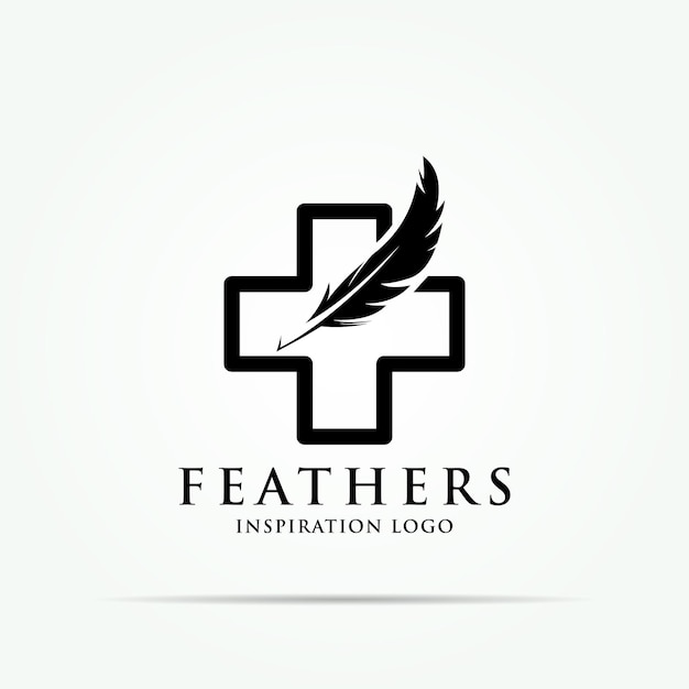 Logotipo da coleção feather cross health medical education