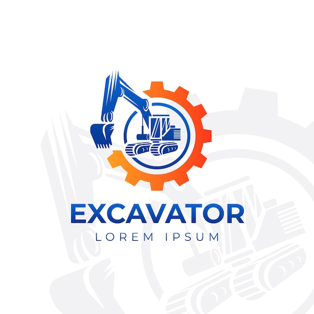 Vetor logotipo da construção da escavadeira