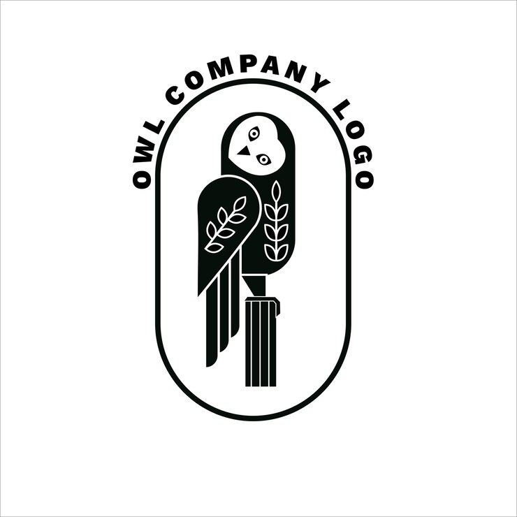 logotipo da coruja preta