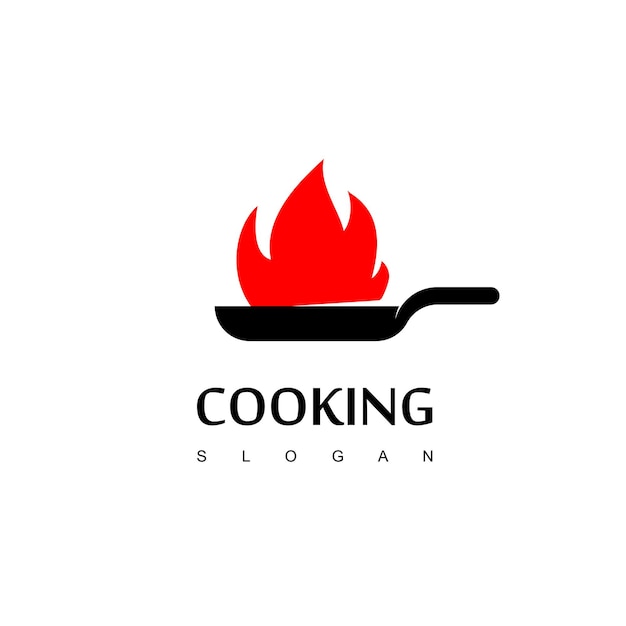 Logotipo da cozinha com símbolo de teflon queimado