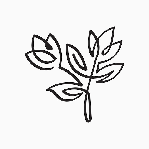 Logotipo da elegant one line flower