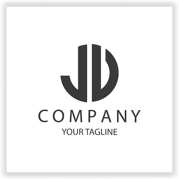 Logotipo da empresa comum monograma simples e moderno círculo de cor preta modelo de design vetor elegante premium