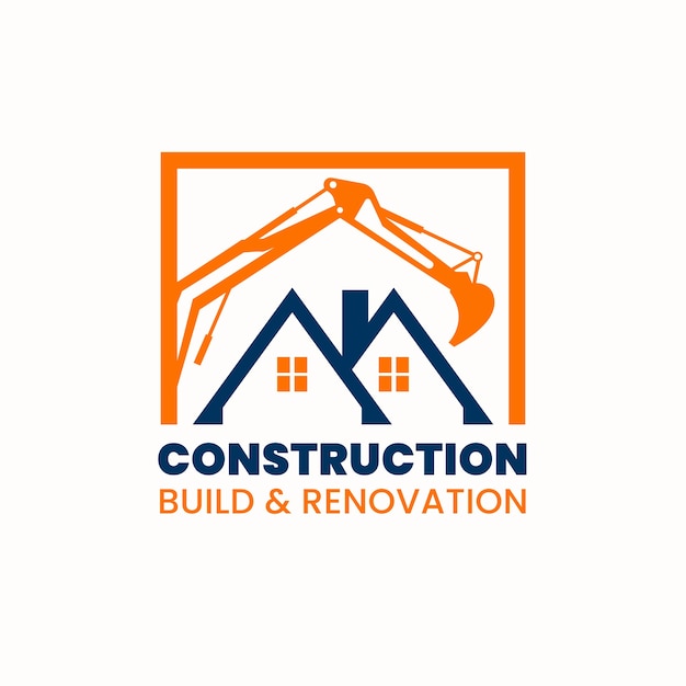 Logotipo da empresa de construção de design plano