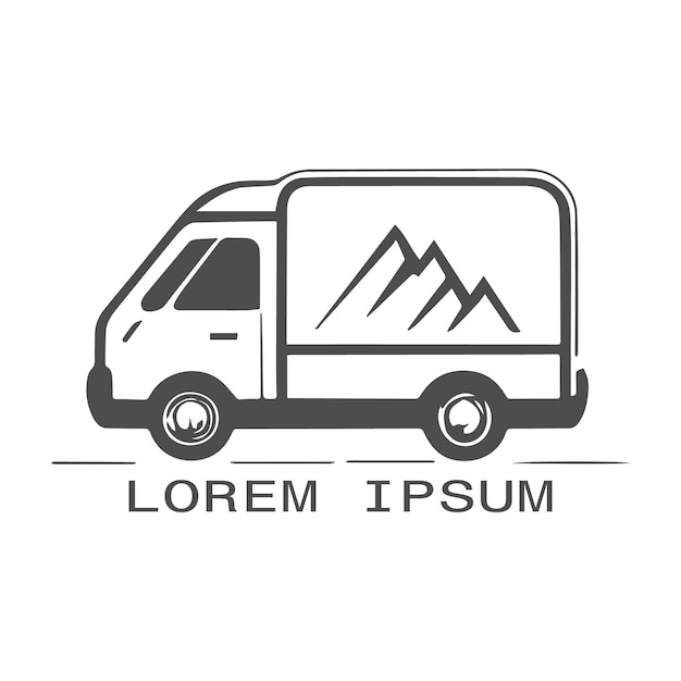 Vetor logótipo da empresa de logística van de carga