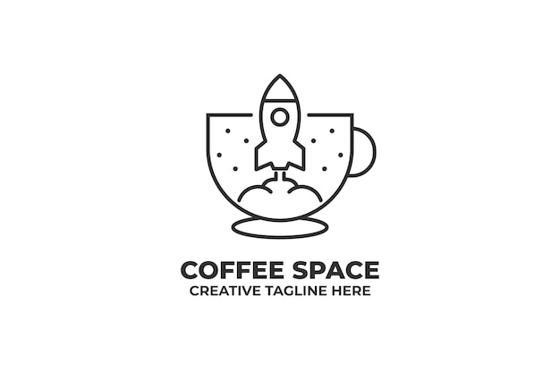 Logotipo da empresa rocket coffee shop cafe