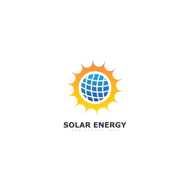 Logótipo da energia solar ou ícone vector sinal de painel solar