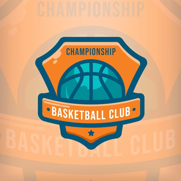 Logotipo da equipe esportiva profissional de basquete americano com conceito elegante para torneio, liga e equipe