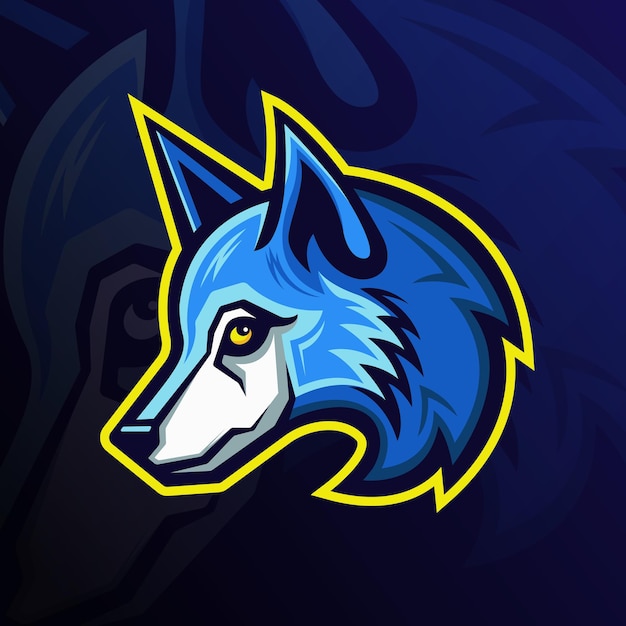 Logotipo da equipe esports wolf mascote