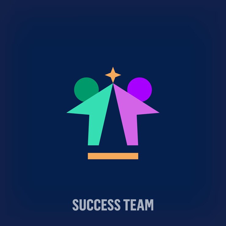 Vetor logotipo da equipe para o sucesso criativo transições de cores de design único líder e união