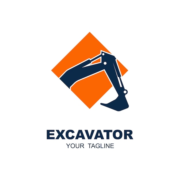 logotipo da escavadeira vetor ícone ilustração design logotipo para negócios e indústria de mineração de construção