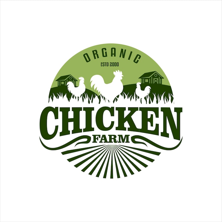Vetor logotipo da fazenda de galinhas emblema emblema etiqueta modelo vetorial ilustração design estilo vintage