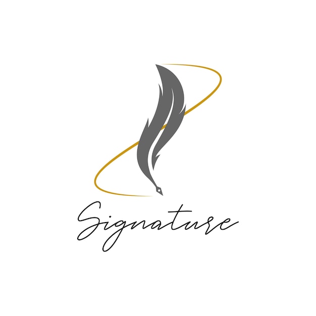 Logotipo da feather com assinatura