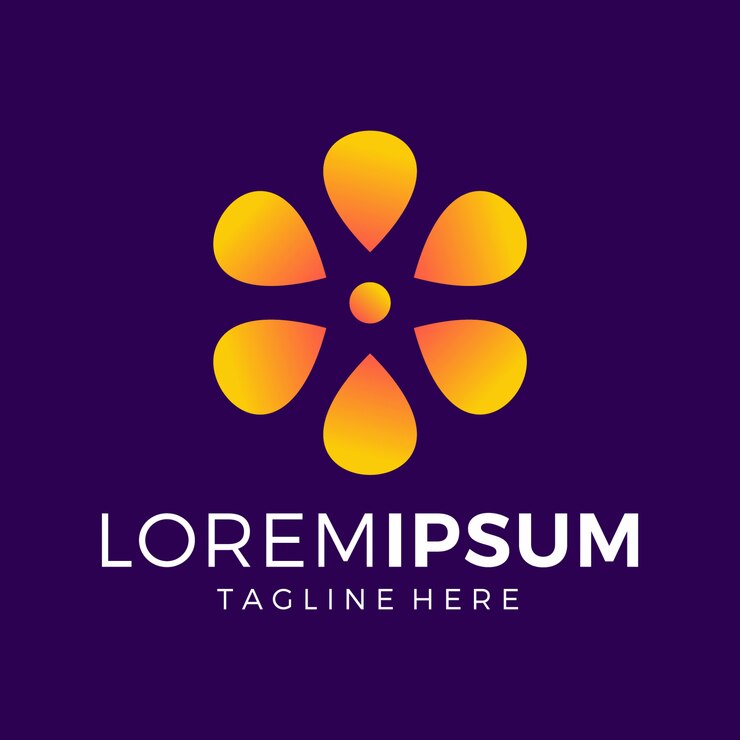 Logotipo da flor abstrata laranja