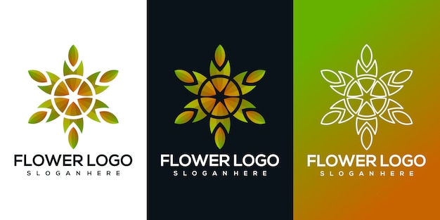 Logotipo da flor abstrata