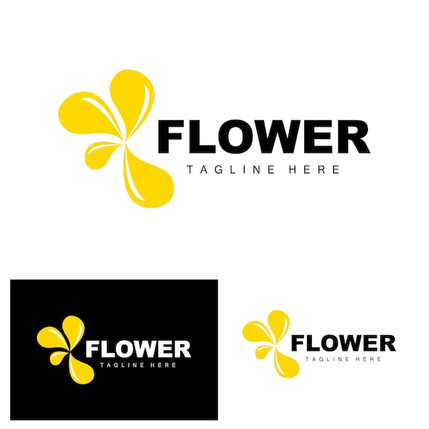 Logotipo da flor design de jardim de flores com estilo simples vector produto marca cuidados de beleza natural