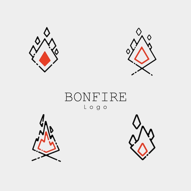 Logotipo da fogueira do monograma