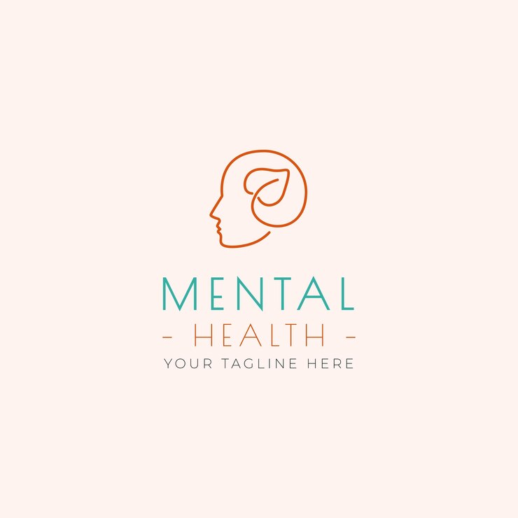 Vetor logotipo da folha de saúde mental