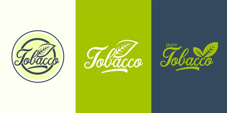 Logotipo da folha de tabaco Produtor de óleo CBD Ícone do logotipo da folha de tabaco Logotipo vetorial para tabaco natural