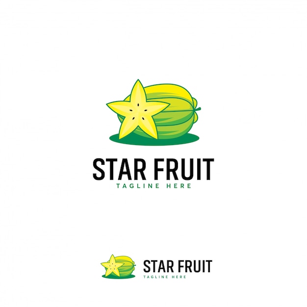 Logotipo da fruta da estrela, logotipo de starfruit