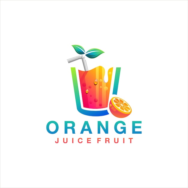 Logotipo da fruta suco de laranja