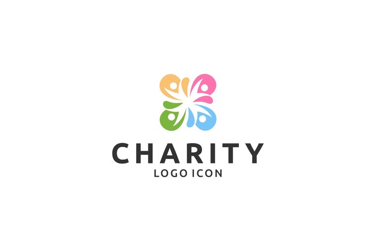 Vetor logotipo da fundação social com conceito colorido