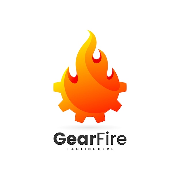 Logotipo da gear flame com conceito moderno