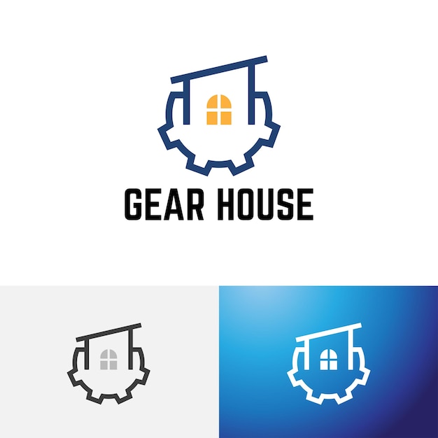 Logotipo da gear flat house imobiliário habitação imobiliária