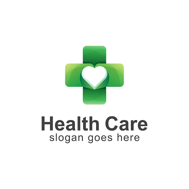 Logotipo da gradient of healthcare combinado com cruz e coração