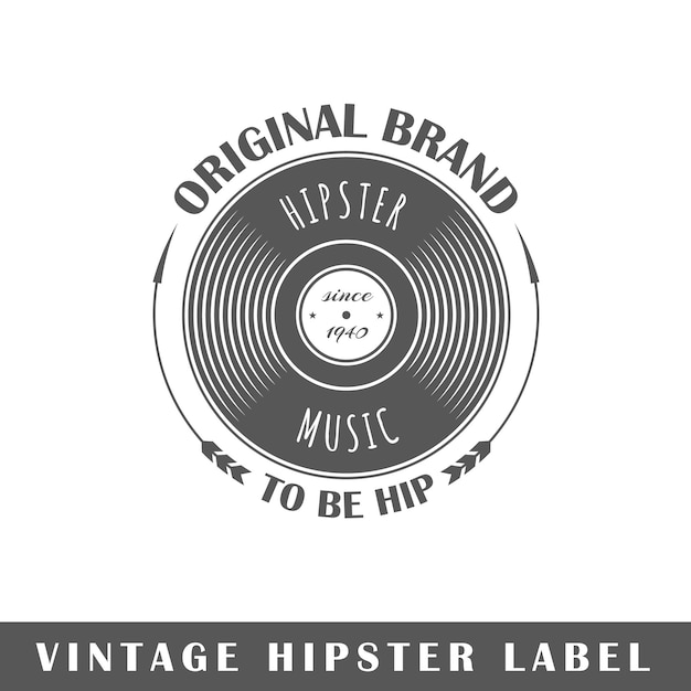 Vetor logotipo da hipster isolado no fundo branco