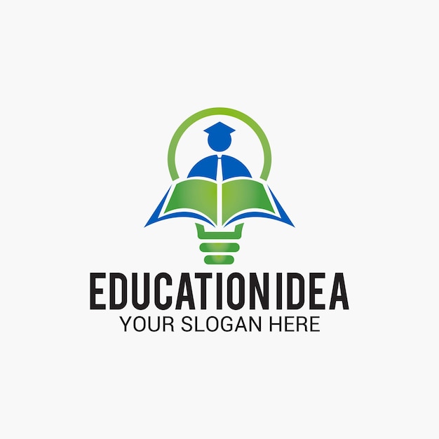 Vetor logotipo da ideia de educação