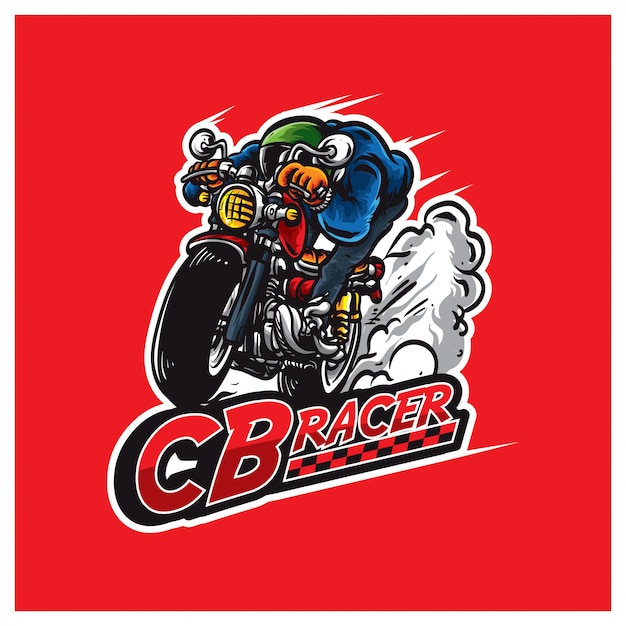 logotipo da ilustração da moto de corrida