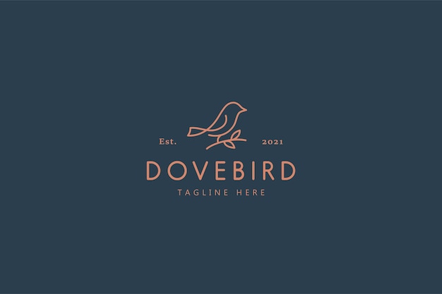 Logotipo da ilustração dove bird nature life