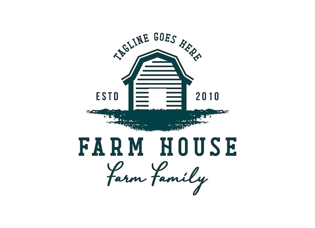 Logotipo da indústria de casa de fazenda. modelo de design de logotipo de celeiro.