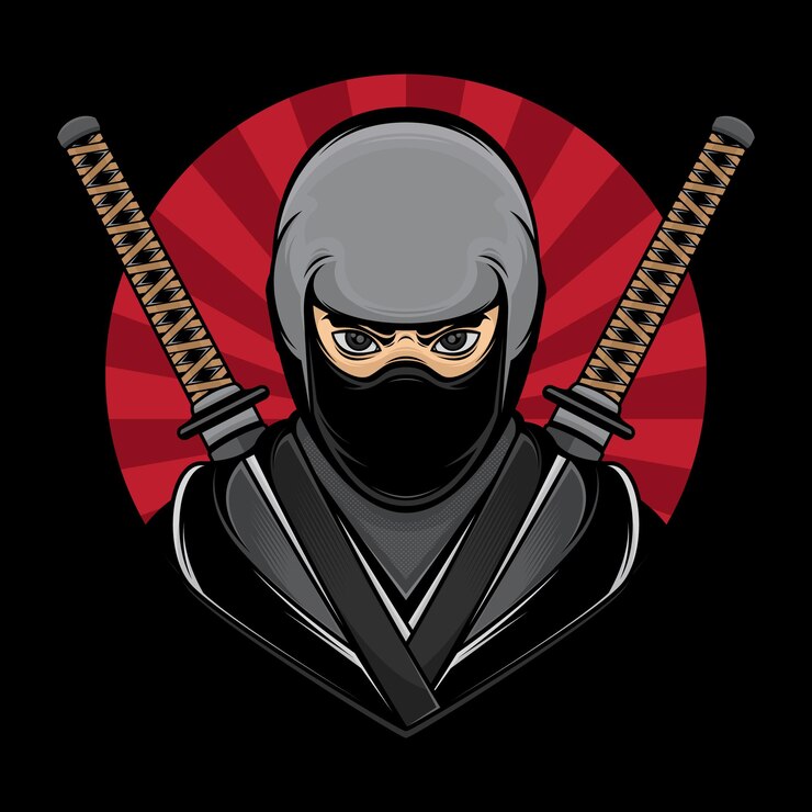 Vetor logotipo da katana ninja samurai