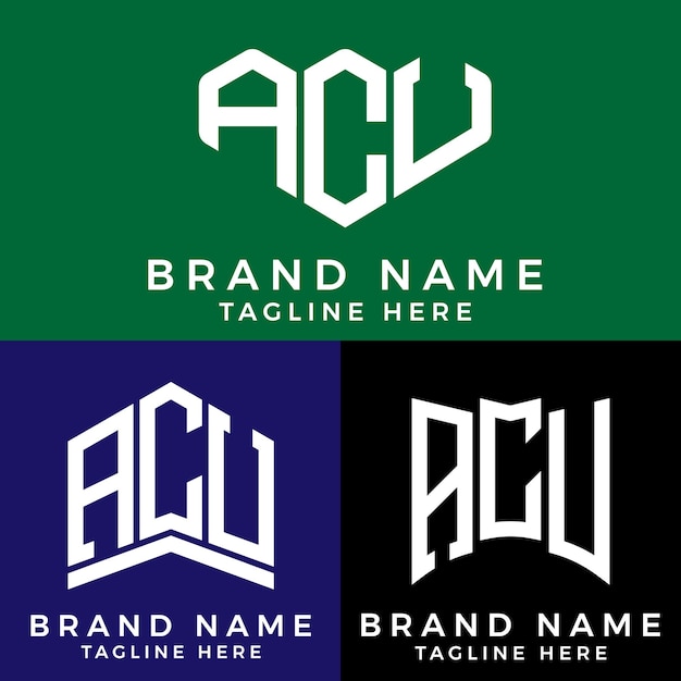 Vetor logotipo da letra acu. acu melhor imagem vetorial. design de logotipo acu monogram para empreendedores e empresas.