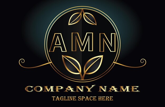 Vetor logotipo da letra amn