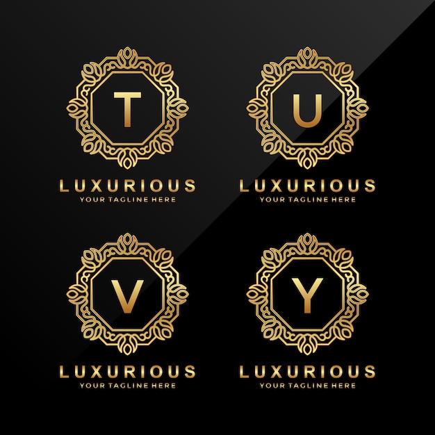 Logotipo da letra de luxo T, U, V, Y