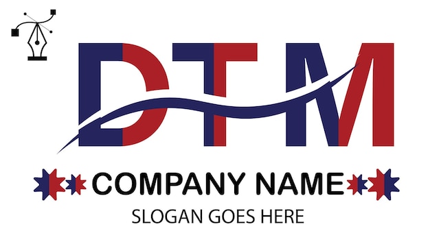 Vetor logotipo da letra dtm