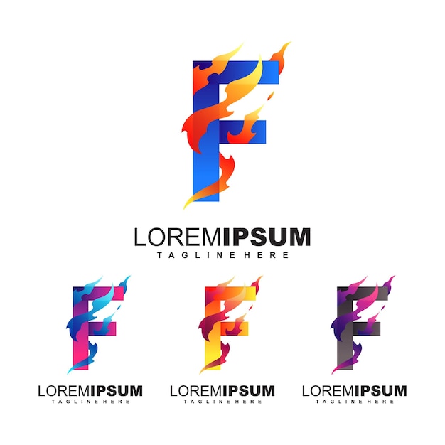 Logotipo da letra f fogo