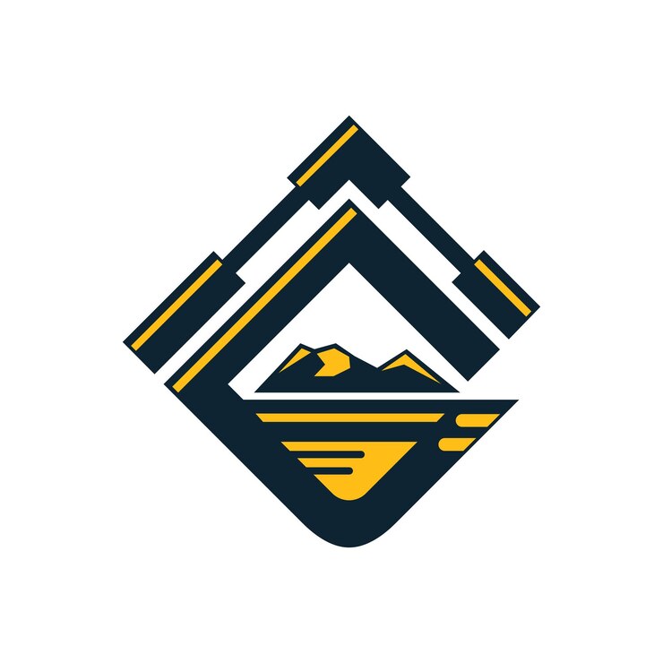 logotipo da letra g com conceito de escavadora para design vetorial de marcação de equipamentos pesados