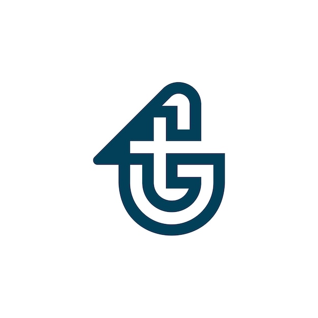 Vetor logotipo da letra gt ou tg