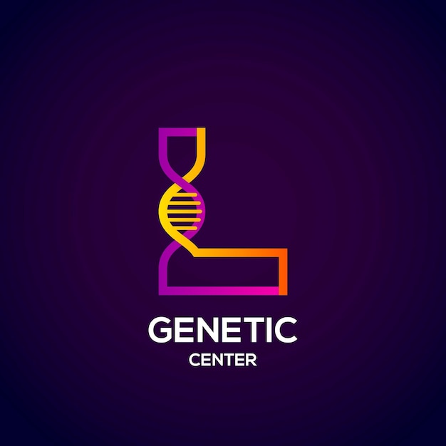 Logotipo da letra h abstrata com conceito de dna genético para empresa de negócios de laboratório de ciências médicas