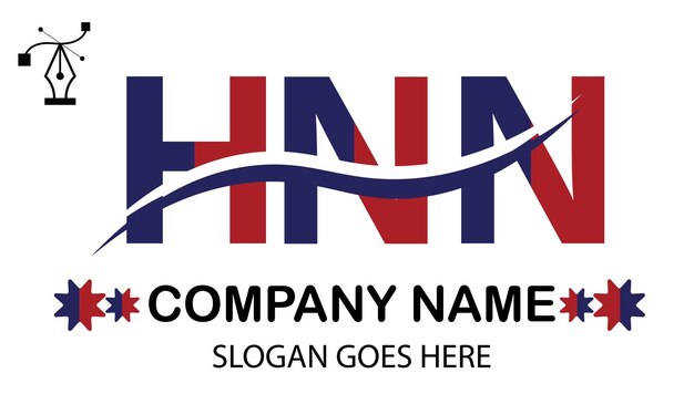 Vetor logotipo da letra hnn