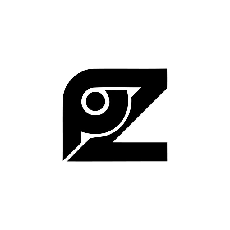 Vetor logotipo da letra inicial pz