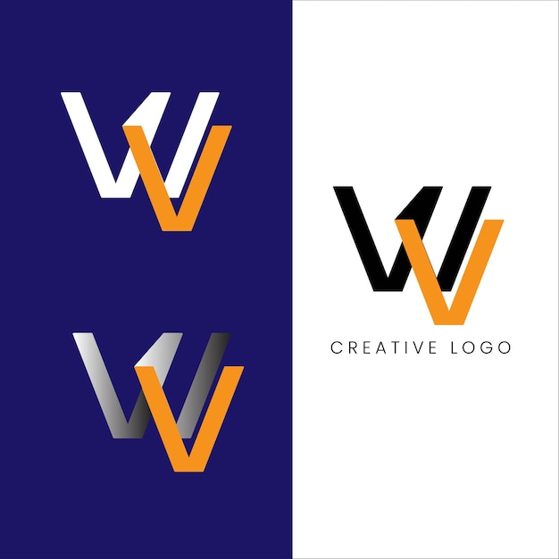 Logotipo da letra inicial WV